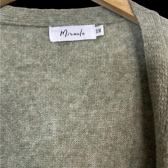 Women’s (Sm/Med) Miracle Comfy Oversized Mid Length Green Cardigan with Pockets‎ - Picture 4 of 6